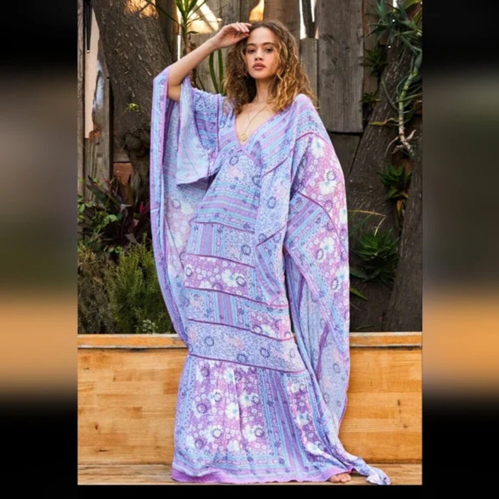 Jen's Pirate Booty Fairytale Swan Song Maxi Chiffon Summer Dress Boho Floral